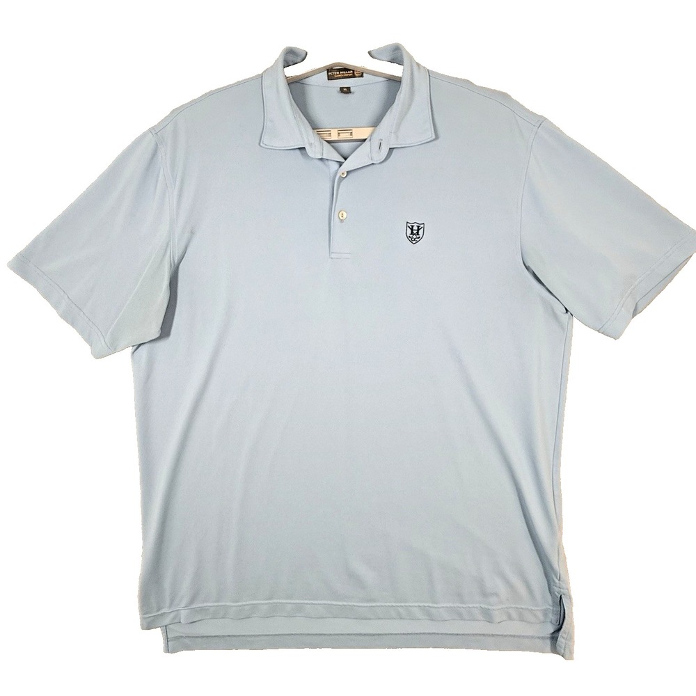 Peter Millar Summer Comfort Polo Shirt XL Golf Blue Preppy Resort Tropical Logo - Picture 1 of 8